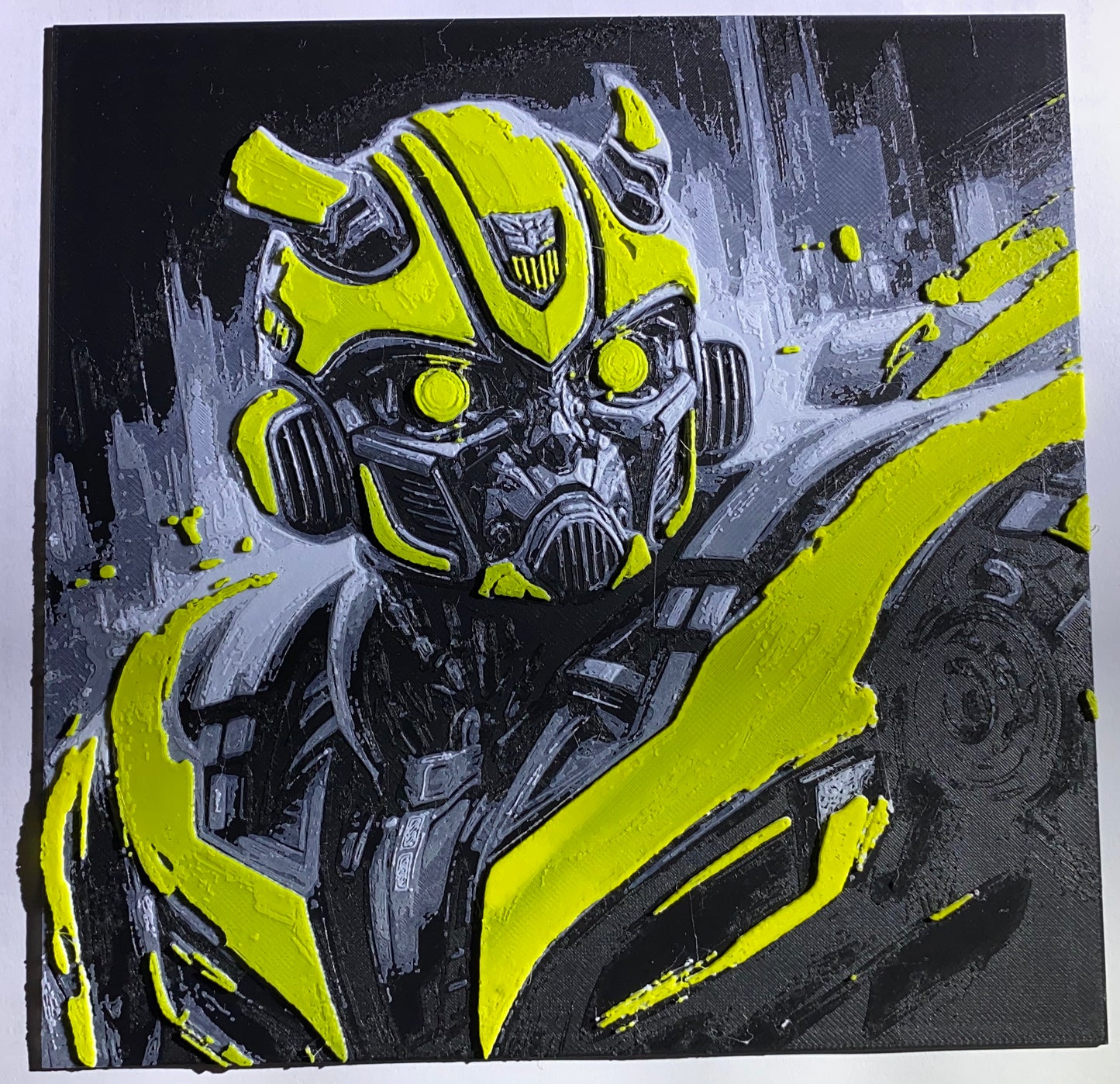 Bumblebee Transformers (hueforge 3d printed wall art)