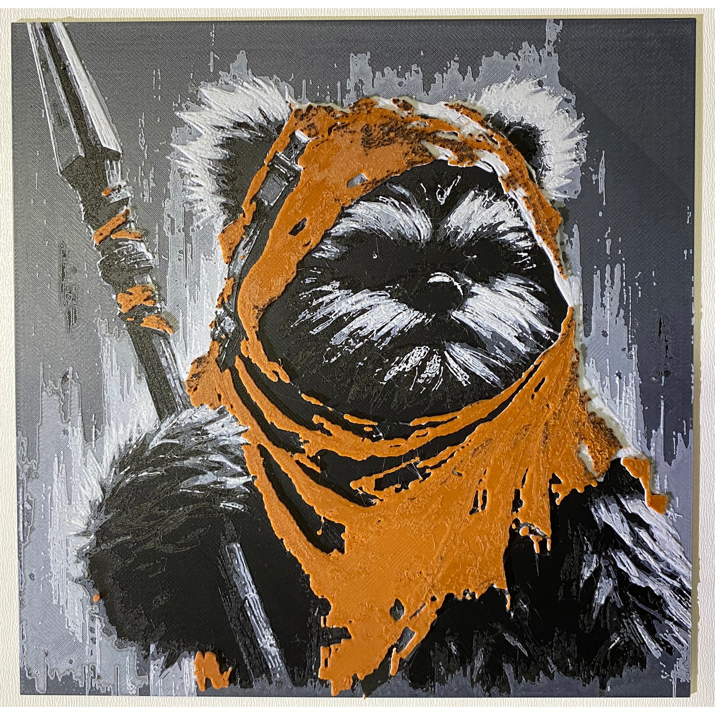 Wicket the Ewok (hueforge 3d printed wall art)