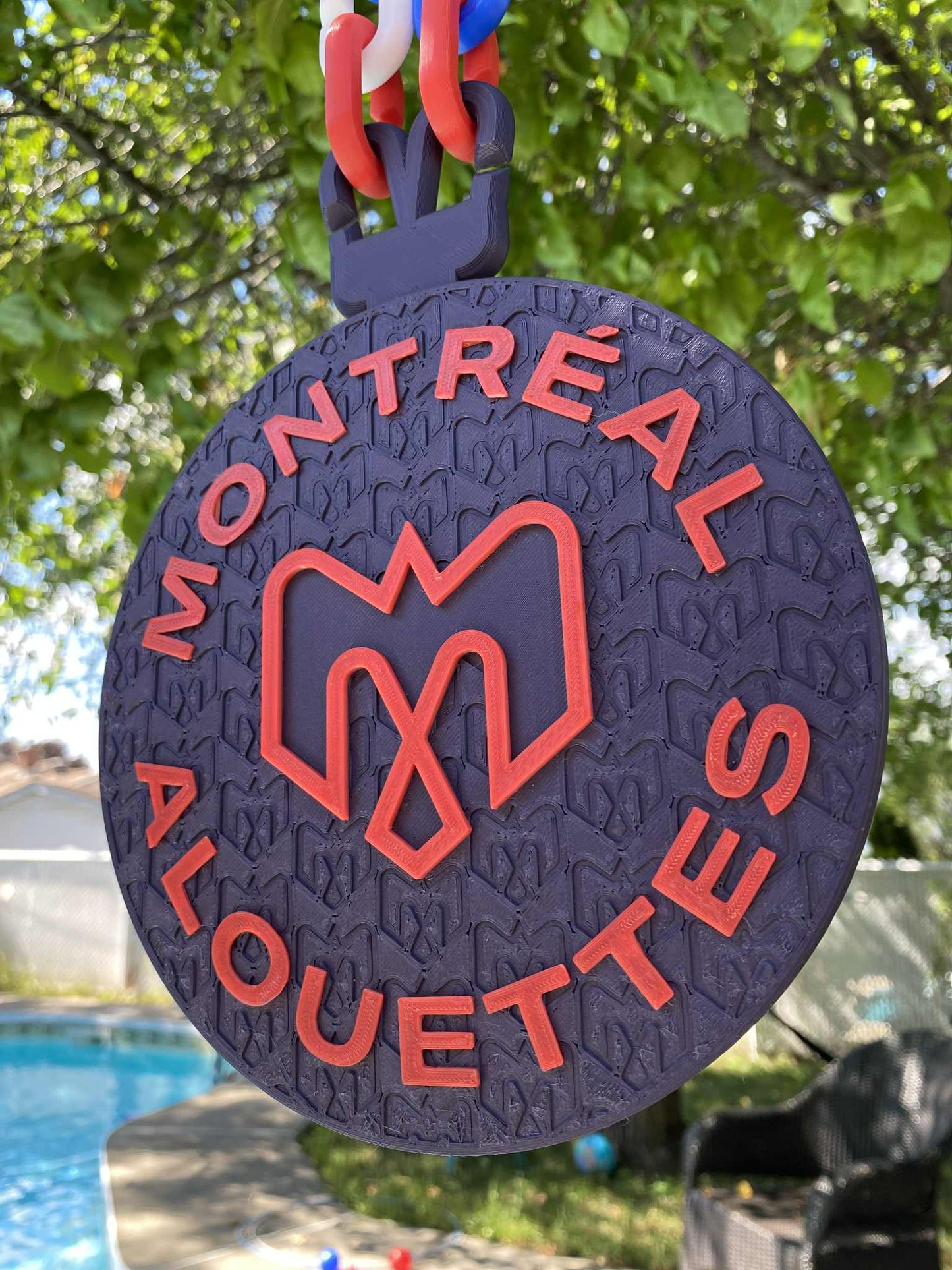 Montreal Alouettes Oversized Pendant/Necklace and Chain