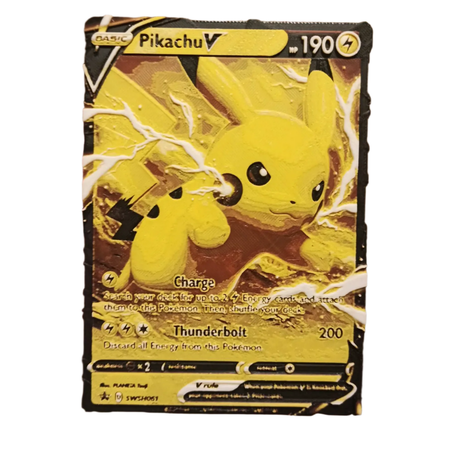 Pikachu V Pokemon Oversized Card (hueforge 3d printed wall art)
