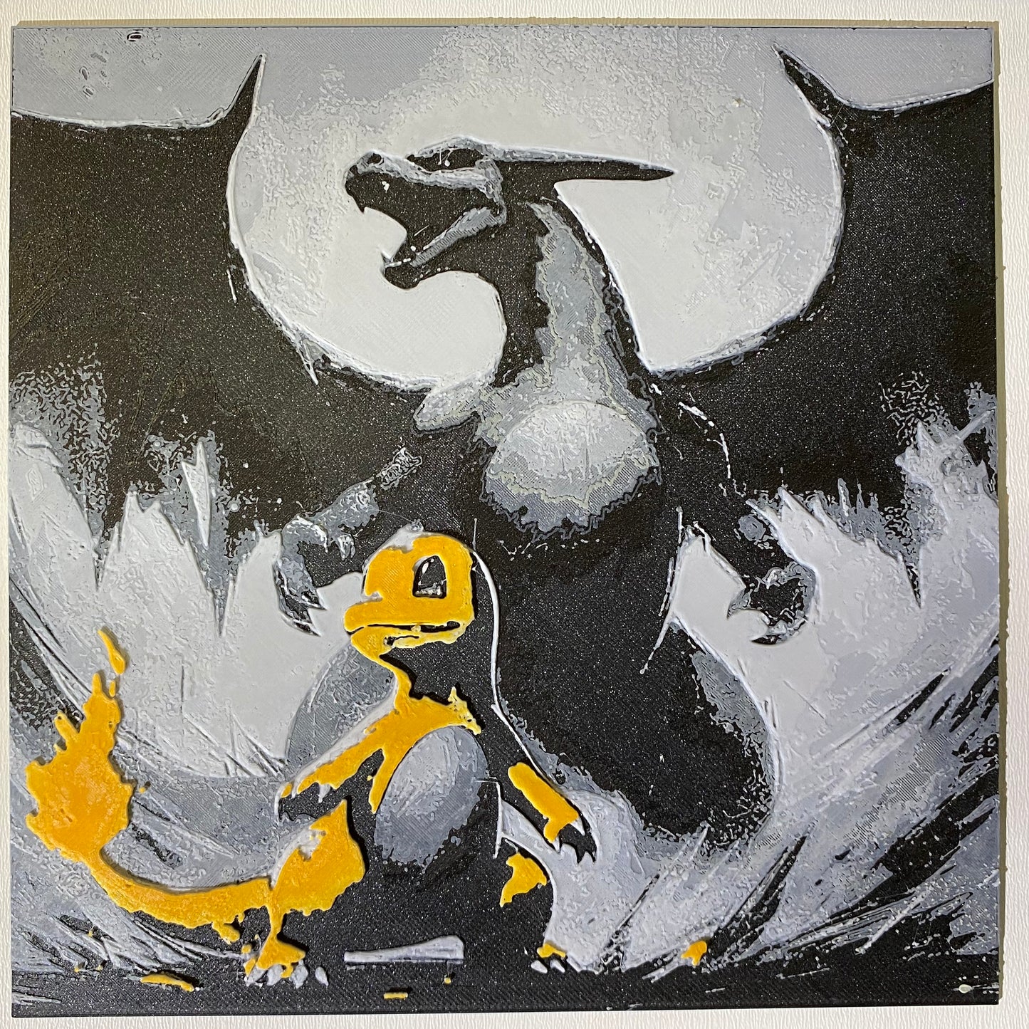 Charmander Evolution (hueforge 3d printed wall art)