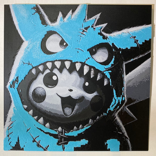 Pikachu in disguise (hueforge 3d printed wall art)