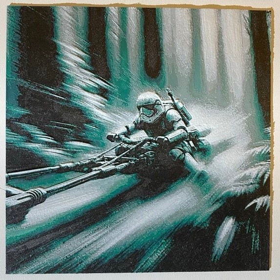 Stormtrooper on Speeder (hueforge 3d printed wall art)