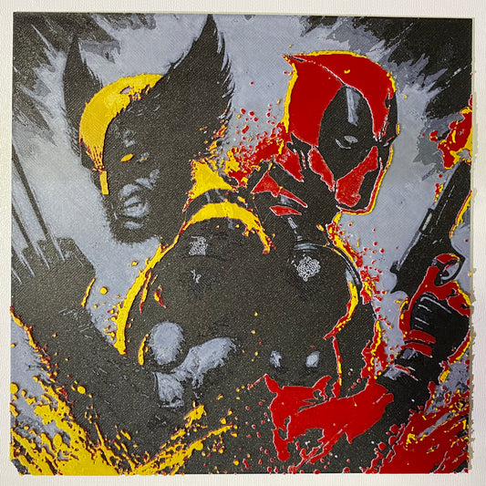 Deadpool and Wolverine (hueforge 3d printed wall art)