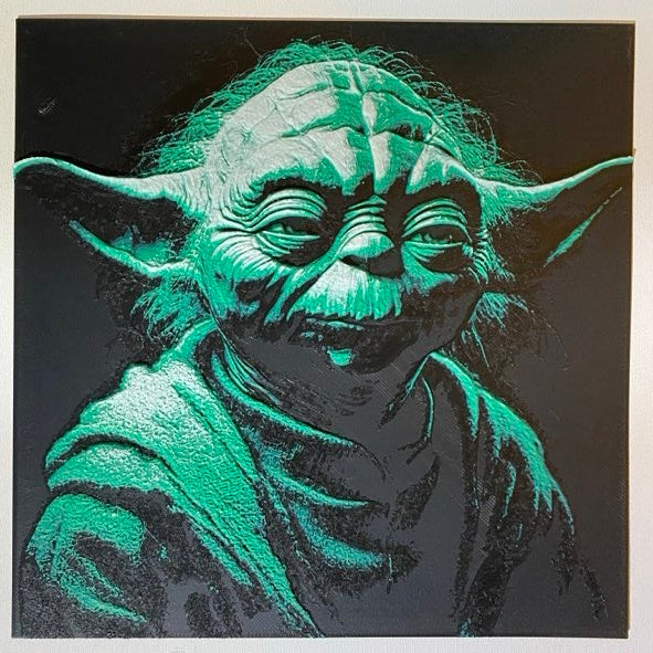 Yoda (hueforge 3d printed wall art)