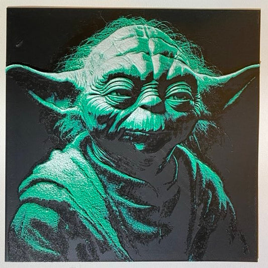 Yoda (hueforge 3d printed wall art)